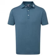 Męska koszulka golfowa Footjoy Diamond Dot Print Lisle Polo blue