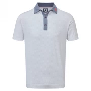 Męska koszulka golfowa Footjoy Diamond Dot Print Lisle Polo white