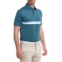 Męska koszulka golfowa Footjoy Double Chest Band Pique Polo blue/white