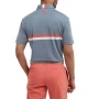 Męska koszulka golfowa Footjoy Double Chest Band Pique Polo grey/orange