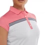 Damska koszulka golfowa Footjoy Engineered Colour Block Lisle Ladies Polo white/bright coral