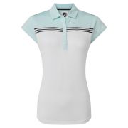 Damska koszulka golfowa Footjoy Engineered Colour Block Lisle Ladies Polo white/sky Damska koszulka golfowa Footjoy Engineered Colour Block Lisle Ladies Polo white/sky
