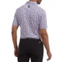 Męska koszulka golfowa Footjoy Shadow Palm Print Pique Polo lavender/navy