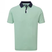 Męska koszulka golfowa Footjoy Solid Stripe Placket Pique Polo green/navy