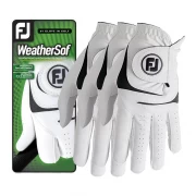 3-Pack rękawiczek golfowych FootJoy WeatherSof white