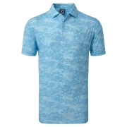 Męska koszulka golfowa Footjoy Cloud Camo Lisle Polo true blue