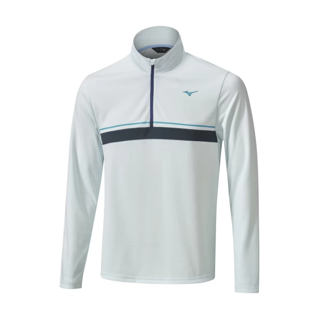 Męska bluza golfowa Mizuno Breath Thermo ST 1/4 Zip light blue