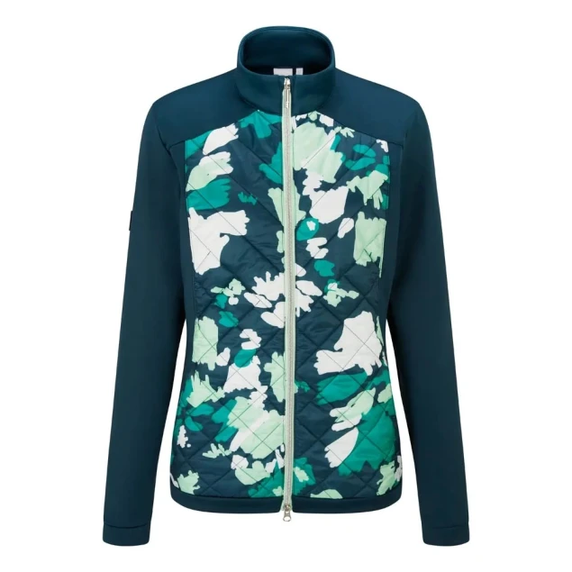 Damska bluza golfowa Ping Ashlynn Hybrid Jacket emerald green