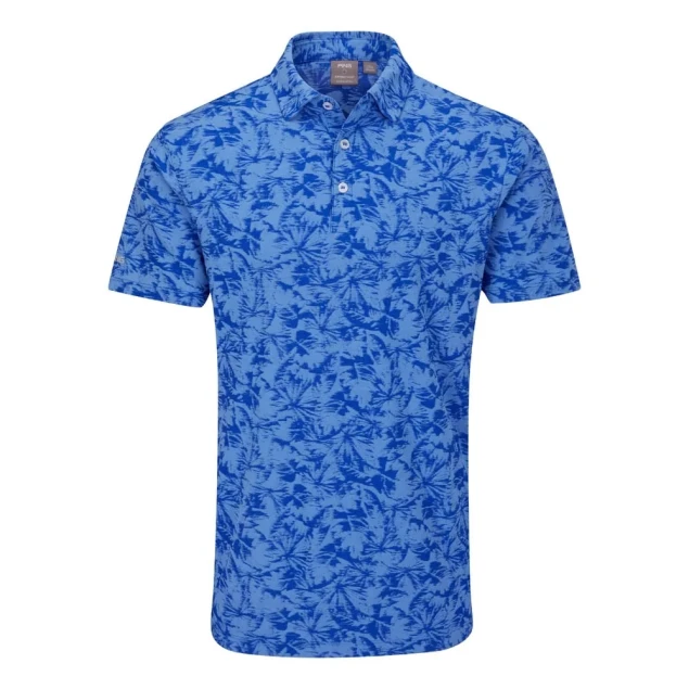 Męska koszulka golfowa Ping Diego Foliage Jacquard Polo cornflower blue