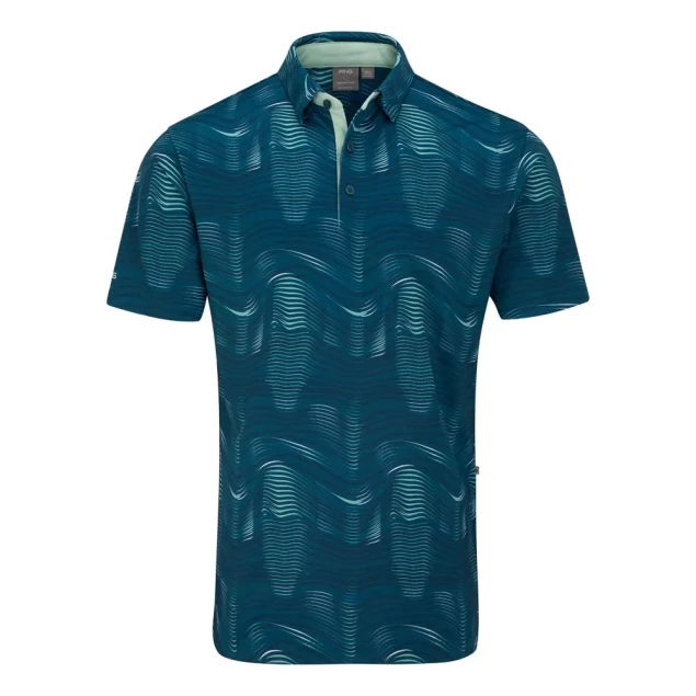 Męska koszulka golfowa Ping Optic Groove Polo forest multi