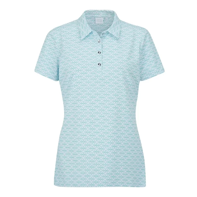 Damska koszulka golfowa Ping Rumour Printed Polo white/aruba blue