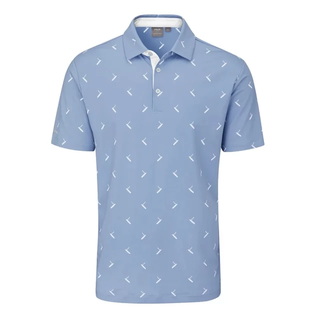 Męska koszulka golfowa Ping Gold Putter Printed Polo spring blue