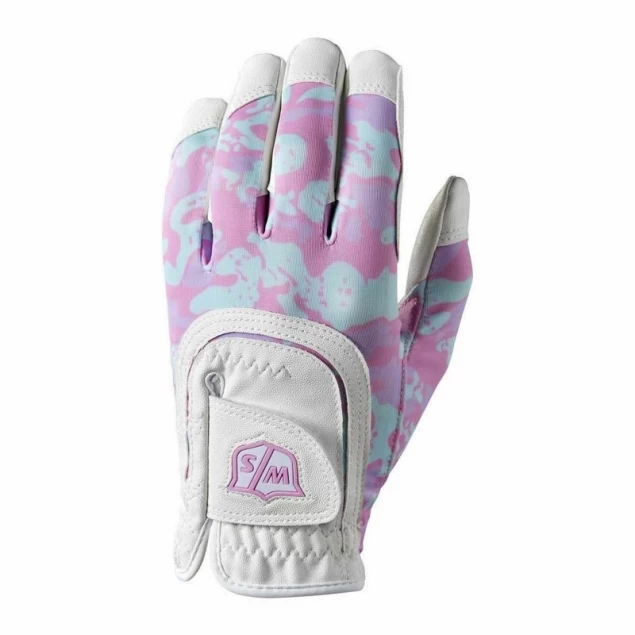 Wilson Staff Fit-All Junior One Size pink camo rękawiczka golfowa